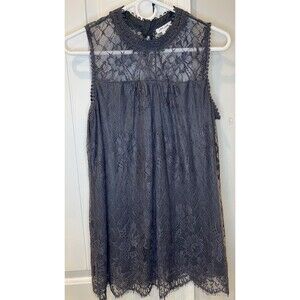 Women's Ultra Pink Lace Sleeveless Top - Size M